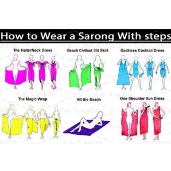 Vintage Turquoise Blue Green Sarong Pareo Wrap Coverup Travel Bohemian Hippie - Picture 9 of 9